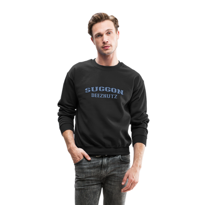 Suggon Deeznutz Sweatshirt (in Blue Ball Colors - Funny Sexual Humor) - black