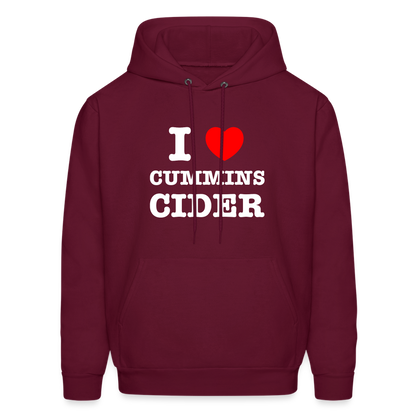 I Heart Cummins Cider Hoodie - burgundy