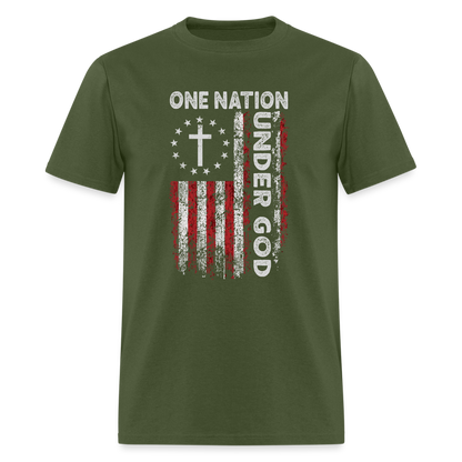 One Nation Under God T-Shirt - military green