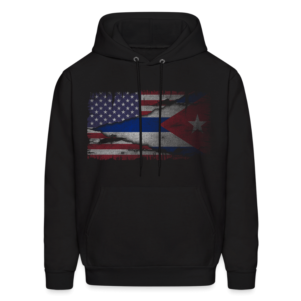 Cuba and USA Flag Hoodie – Cuban American Heritage Color: black