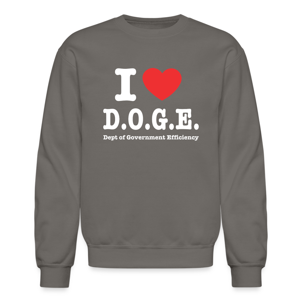 I Love DOGE (Dept of Government Efficiency) Sweatshirt - asphalt gray