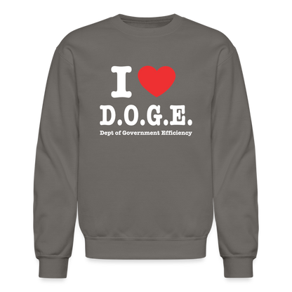 I Love DOGE (Dept of Government Efficiency) Sweatshirt - asphalt gray