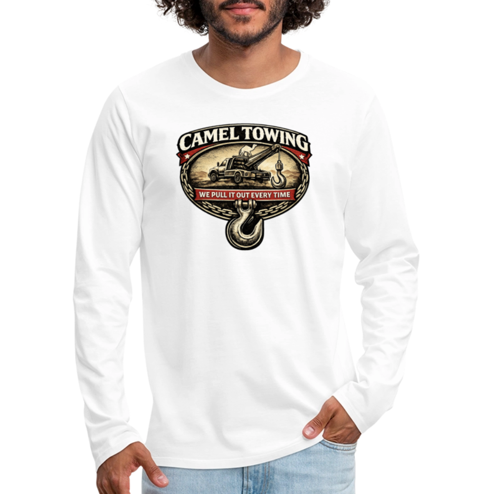 Camel Towing Funny Adult Long Sleeve Shirt Color: Black
