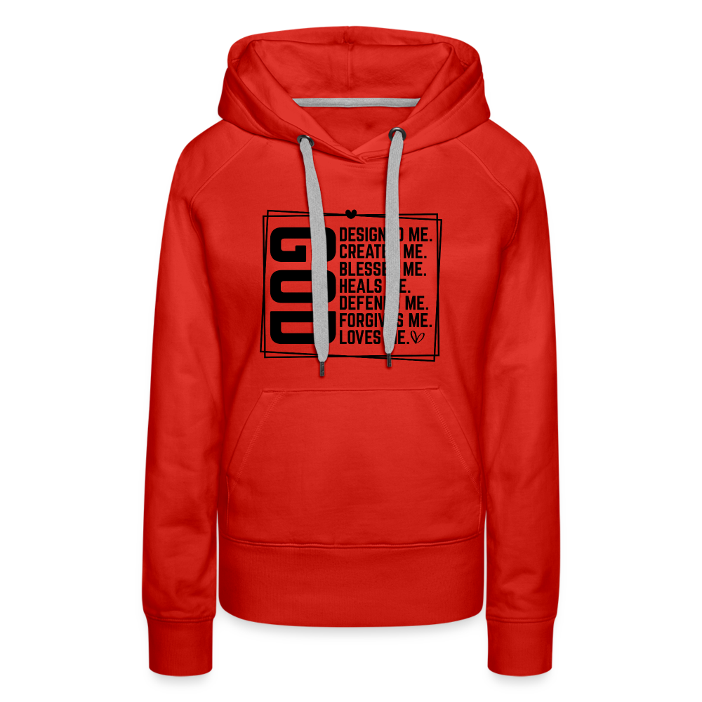 GOD Designed Me Women’s Premium Hoodie - red