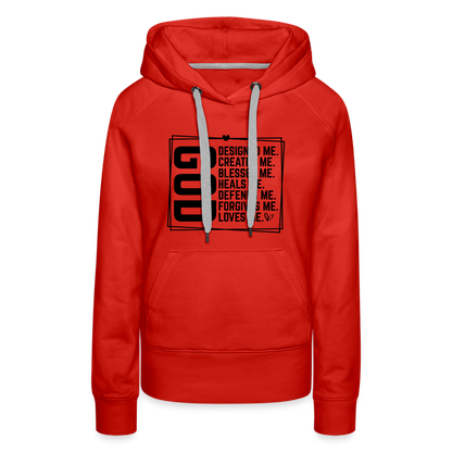 GOD Designed Me Women’s Premium Hoodie - red