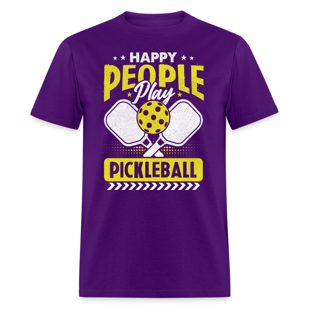 Happy People Play Pickleball T-Shirt - purple