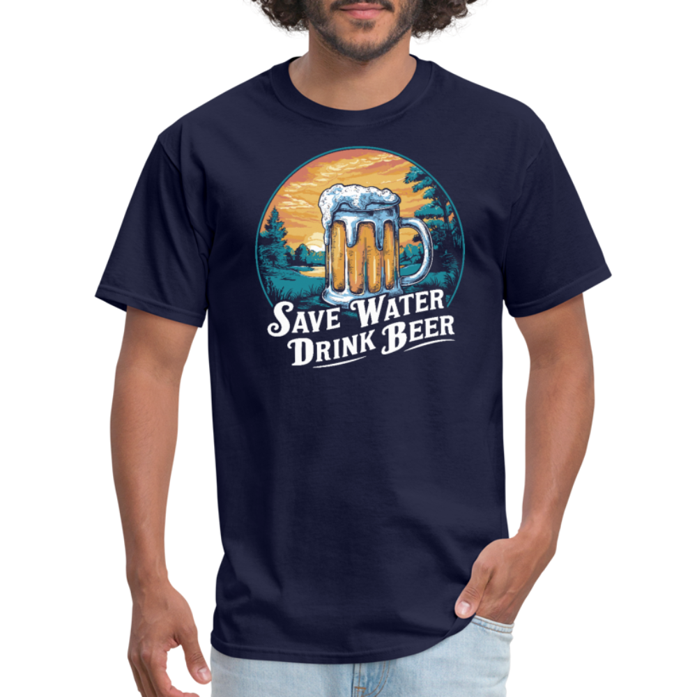 Save Water Drink Beer (Funny Drinking) T-Shirt - navy