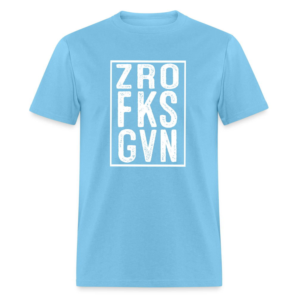 ZRO FKS GVN (Zero Fucks Given) T-Shirt - aquatic blue