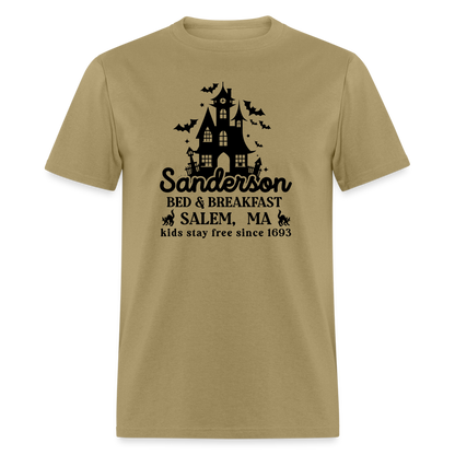 Sanderson Bed & Breakfast Salem MA T-Shirt (Halloween) - khaki