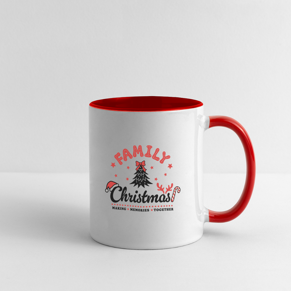 Family Christmas Making Memories Together Coffee Mug - white/red