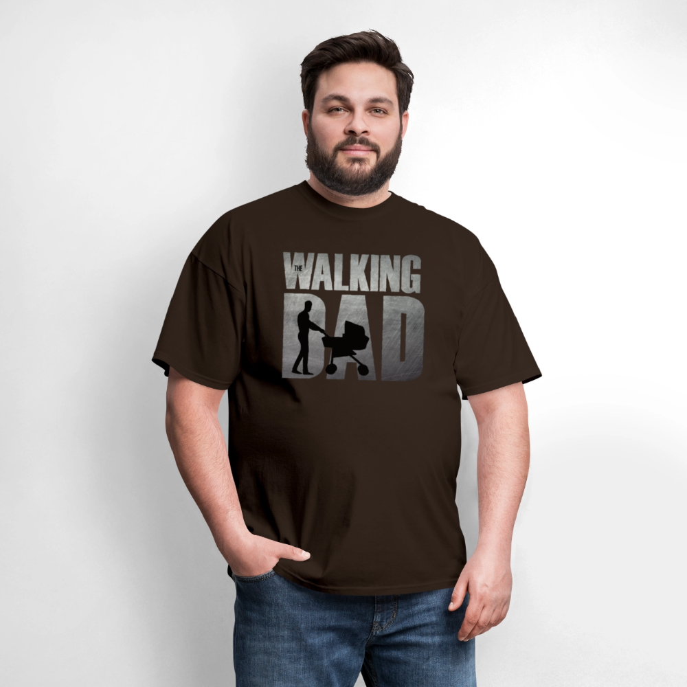 The Walking Dad T-Shirt – Funny Parody with Stroller Graphic in Movie-Style Design Color: black