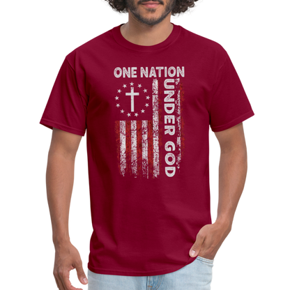 One Nation Under God T-Shirt - burgundy