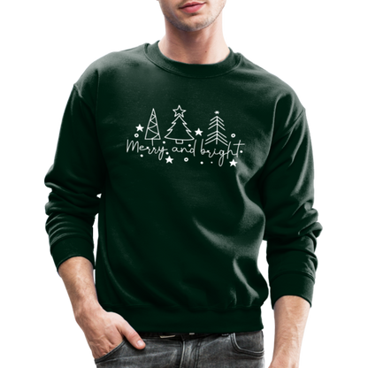 Merry and Bright (Christmas) Sweatshirt - forest green