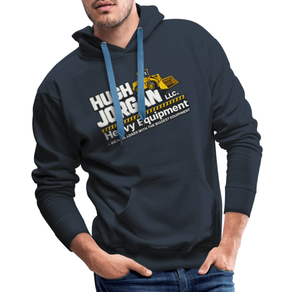 Hugh Jorgan Heavy Equipment Hoodie – Adult Humor Men's Hoodie Color: black