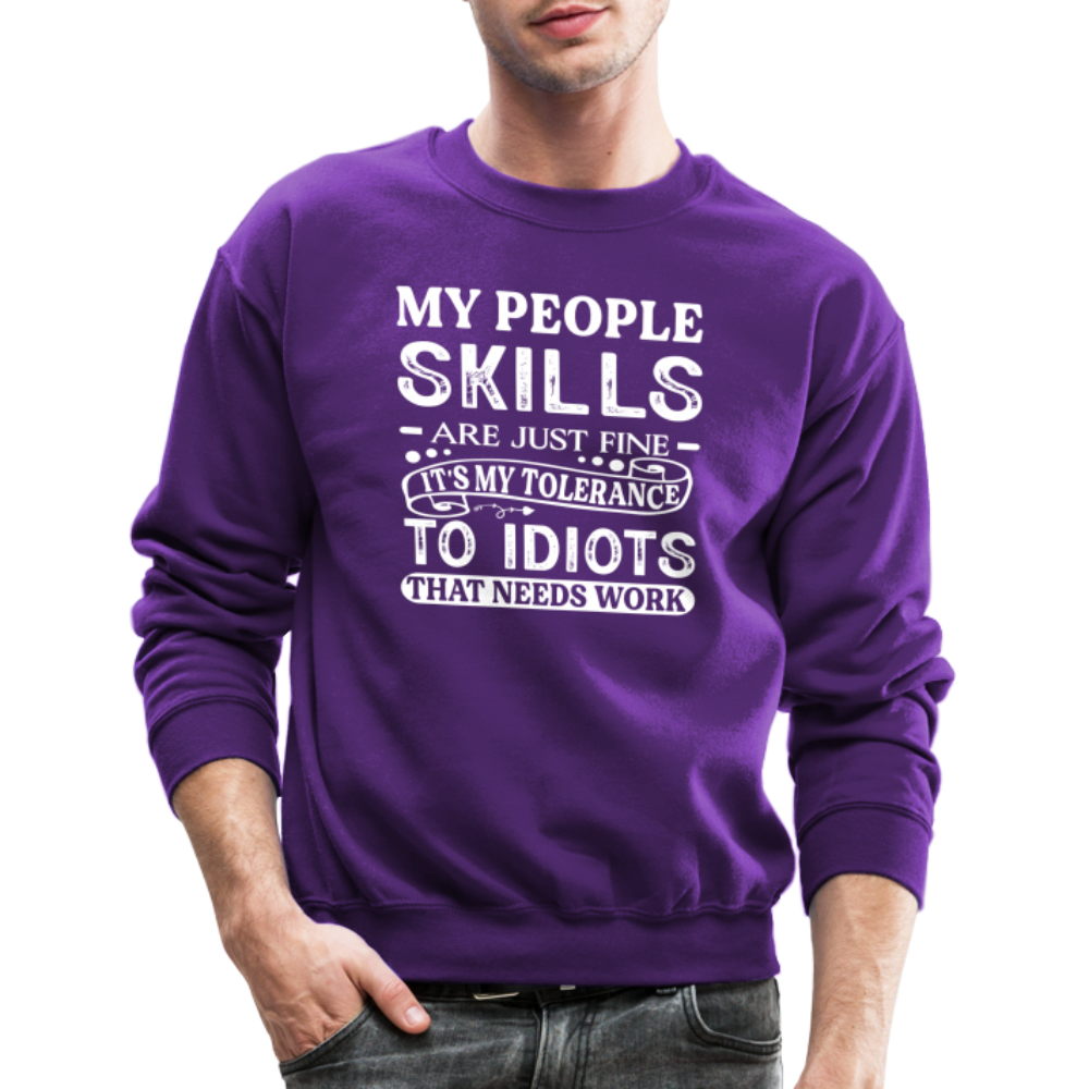 My People Skills Are Just Fine Sweatshirt - purple