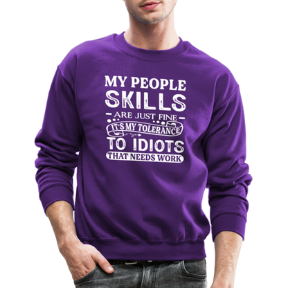 My People Skills Are Just Fine Sweatshirt - purple