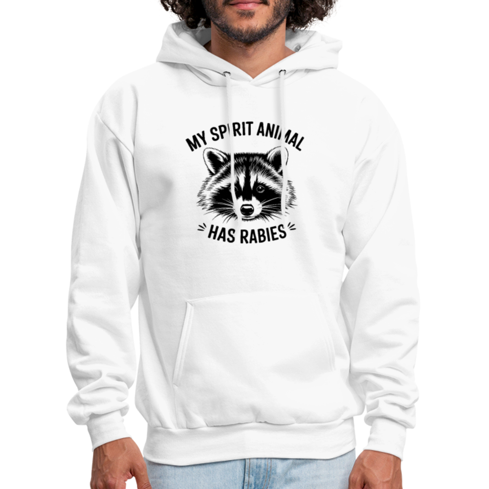 My Spirit Animal Has Rabies Hoodie - white