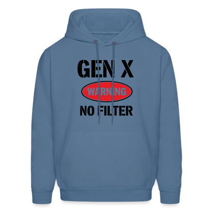 GEN-X Warning No Filter Hoodie - denim blue