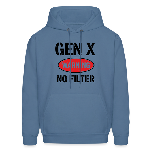 GEN-X Warning No Filter Hoodie - denim blue