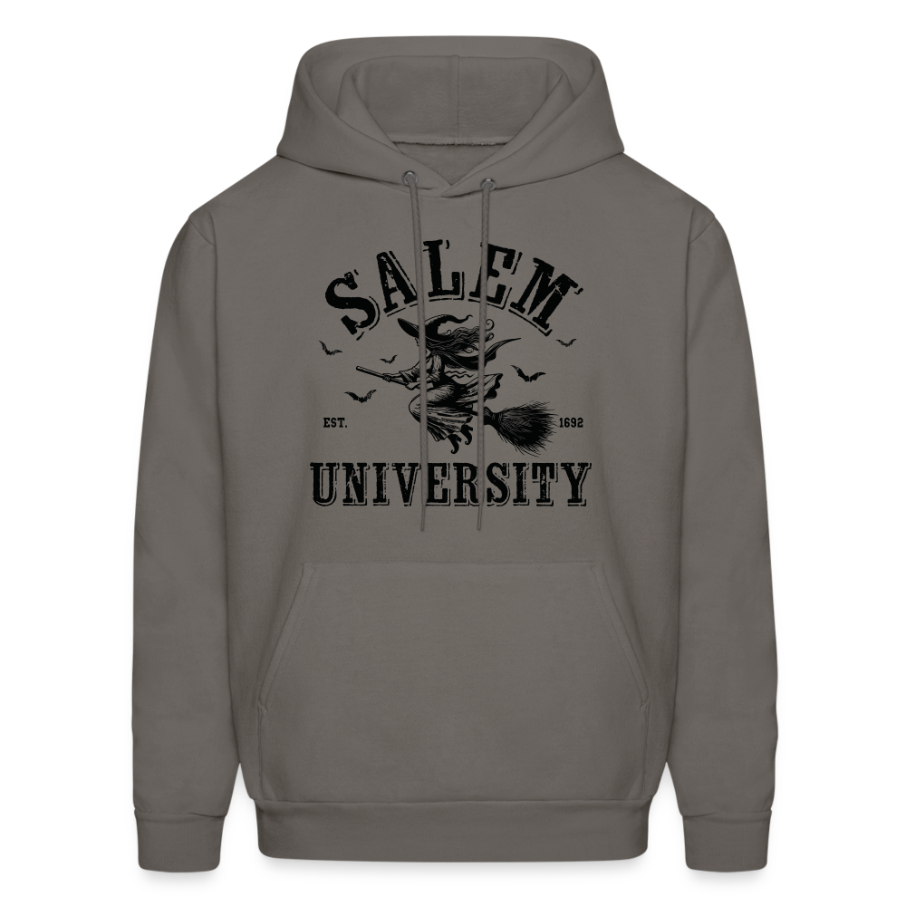 Salem University Hoodie (Halloween Witch Riding Broom) - asphalt gray