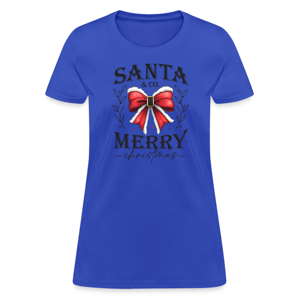 Merry Christmas Santa & Co Women's Contoured T-Shirt - royal blue