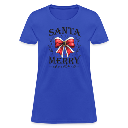 Merry Christmas Santa & Co Women's Contoured T-Shirt - royal blue