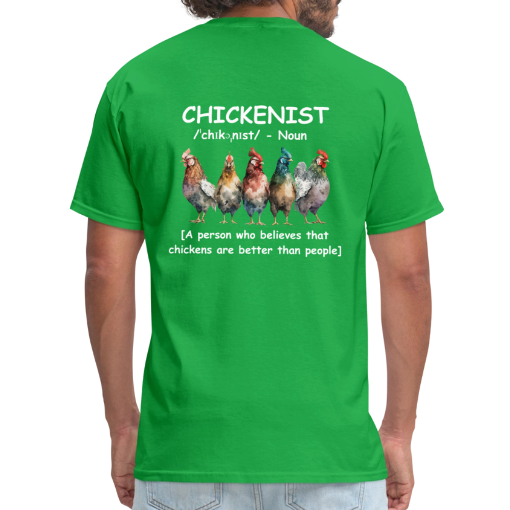 Chickenist T-Shirt (double sided print) - bright green