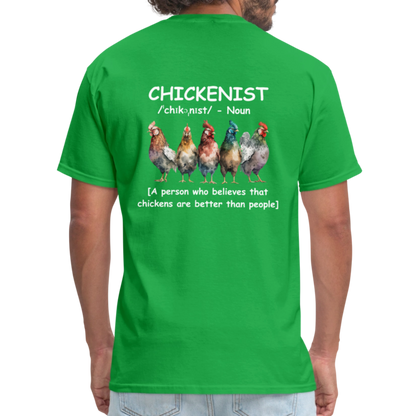 Chickenist T-Shirt (double sided print) - bright green