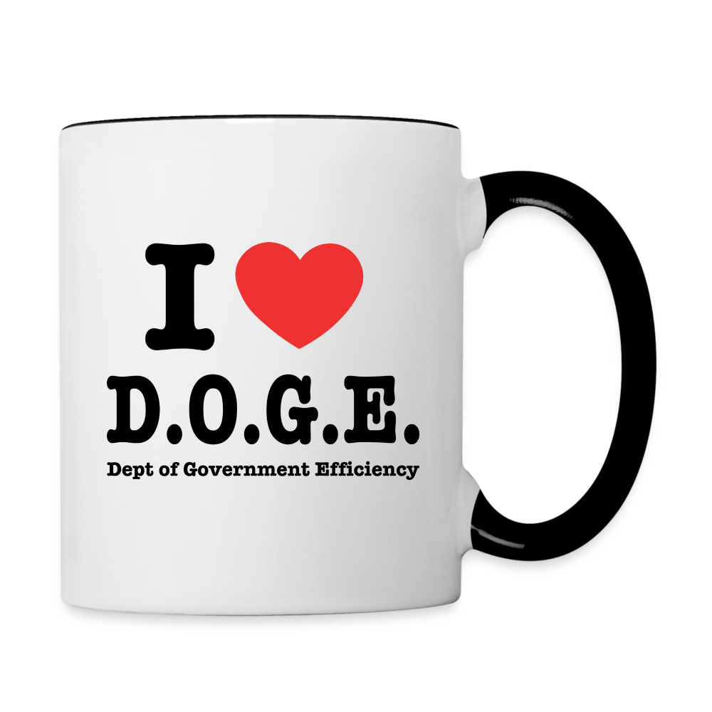 I Heart DOGE (Dept of Government Efficiency) Coffee Mug - white/black