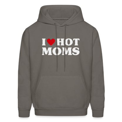 I Heart Hot Moms (Funny I Love Hot Moms) Hoodie - asphalt gray