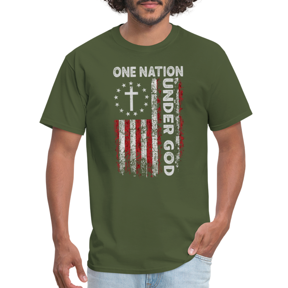 One Nation Under God T-Shirt - military green