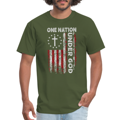 One Nation Under God T-Shirt - military green