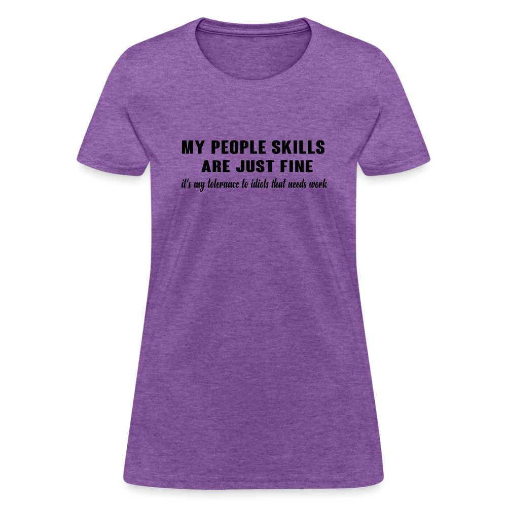 It's My Tolerance To Idiots That Needs Work Women's T-Shirt - purple heather