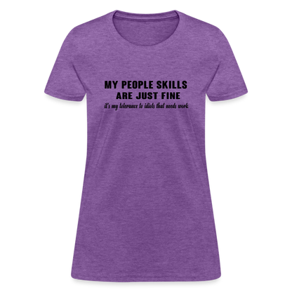 It's My Tolerance To Idiots That Needs Work Women's T-Shirt - purple heather