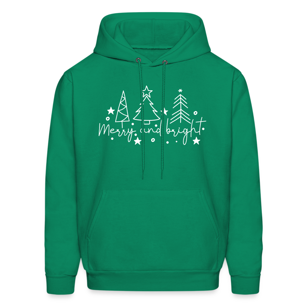 Merry and Bright (Christmas) Hoodie - kelly green