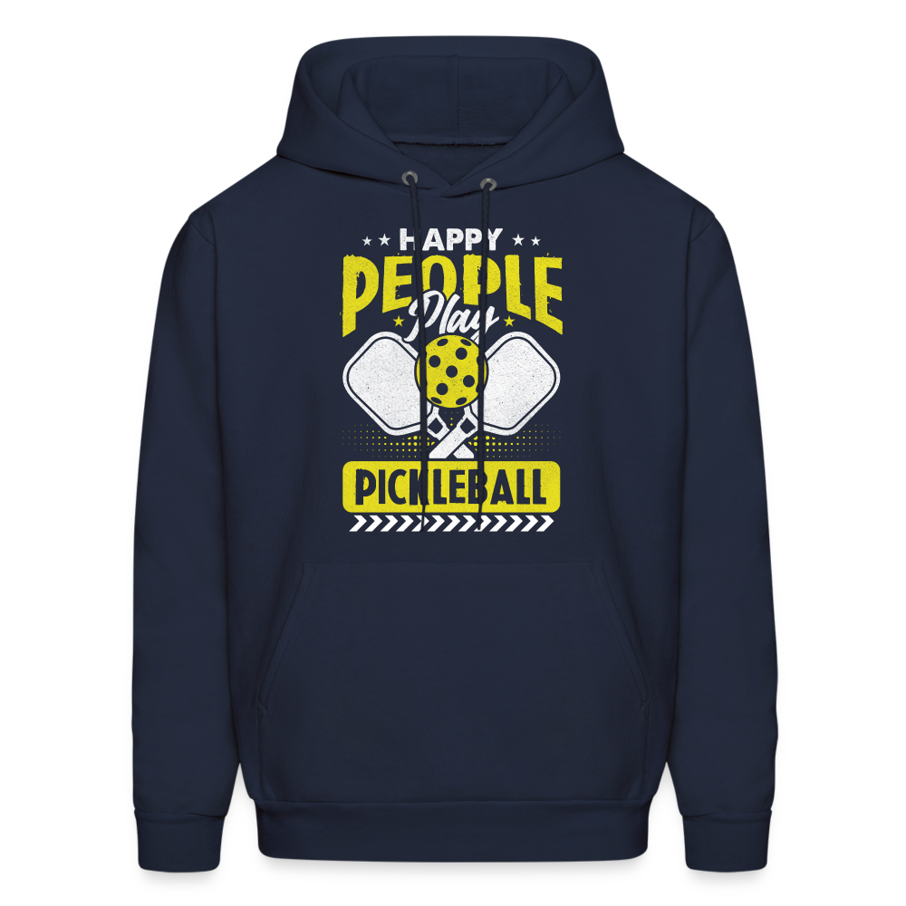 Happy People Play Pickleball Hoodie - navy