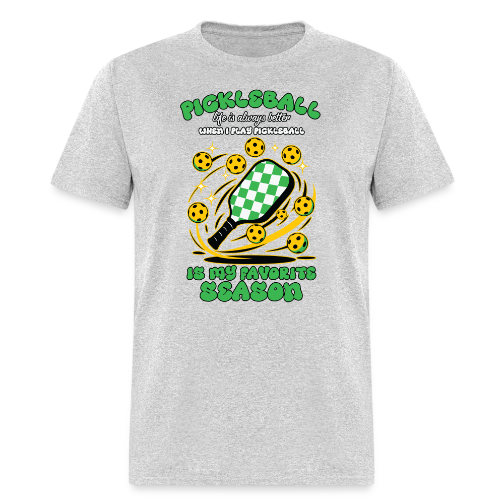 Pickleball Is My Favorite Season T-Shirt - heather gray