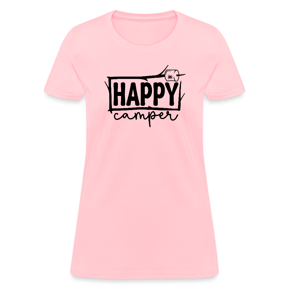 Happy Campers (Outdoors) Women's Contoured T-Shirt - pink