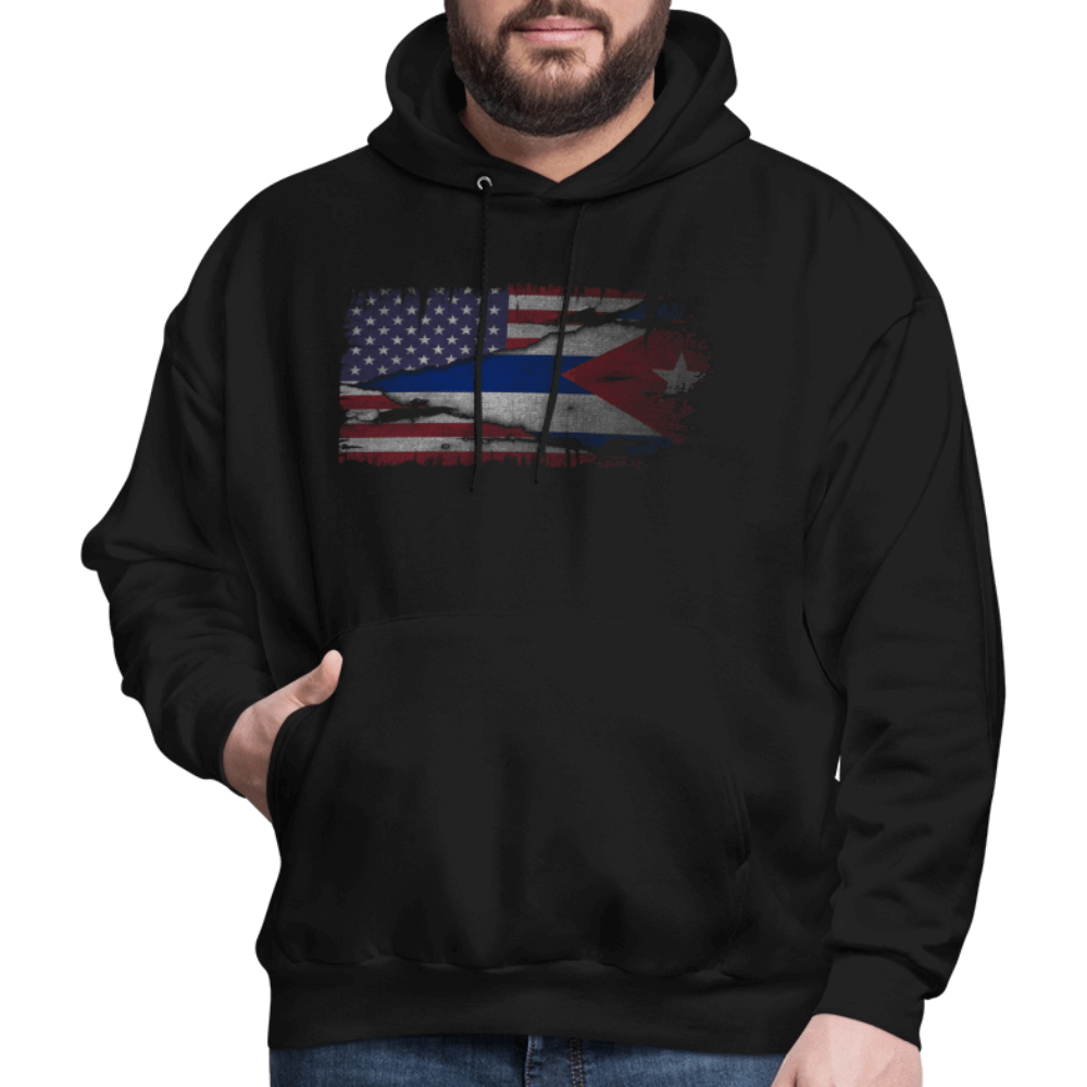 Cuba and USA Flag Hoodie – Cuban American Heritage Color: white