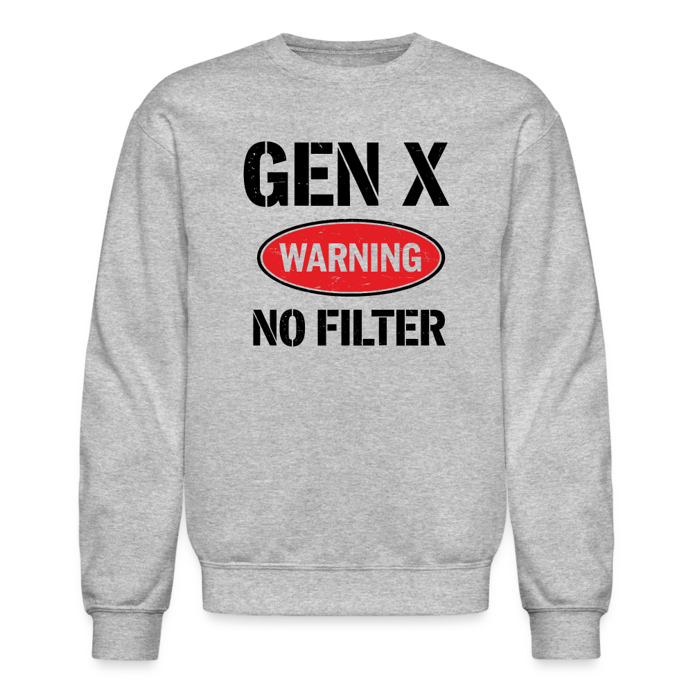 GEN-X Warning No Filter Sweatshirt - heather gray