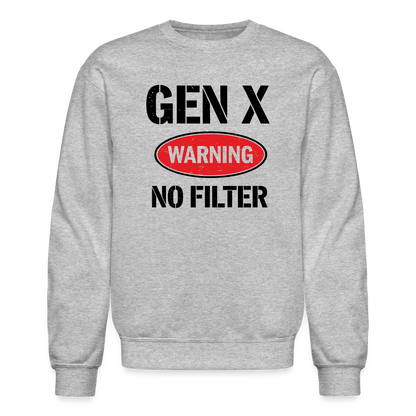 GEN-X Warning No Filter Sweatshirt - heather gray