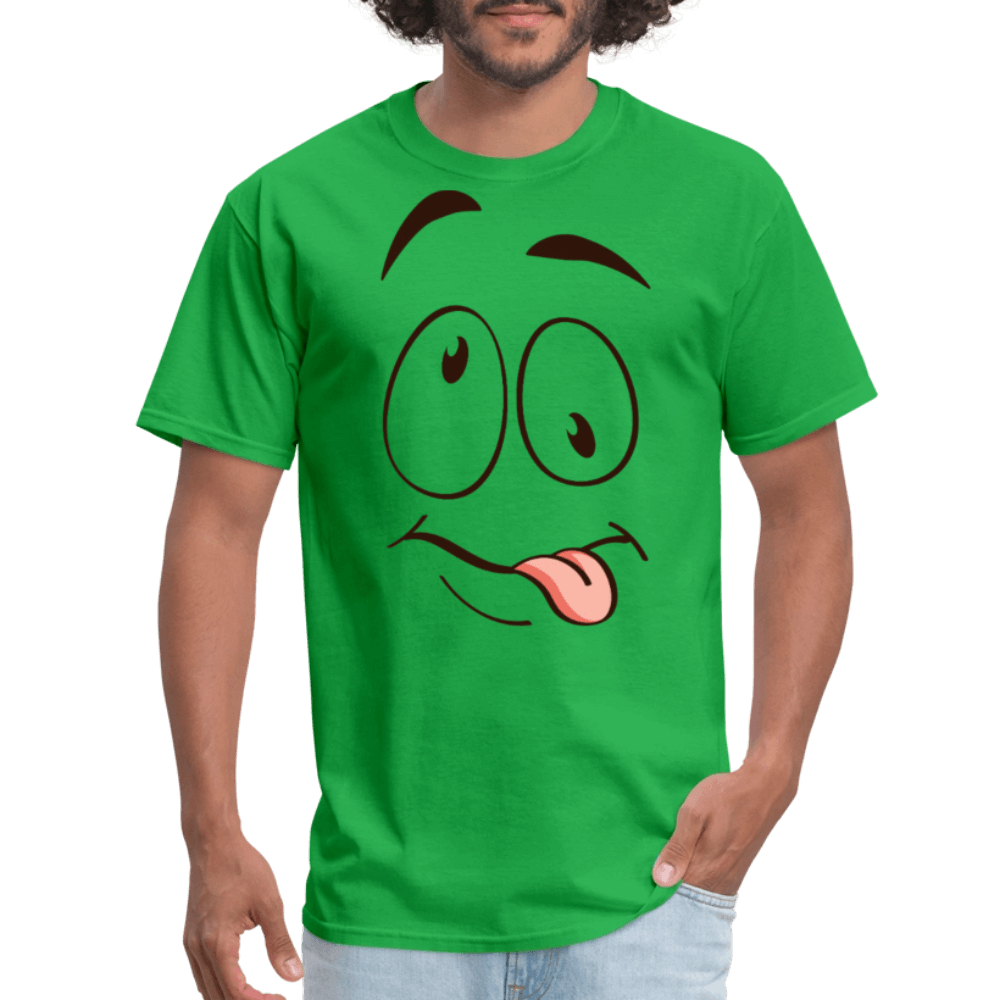 Suggestive Silly Face with Tongue T-Shirt - bright green