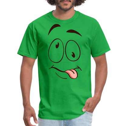 Suggestive Silly Face with Tongue T-Shirt - bright green