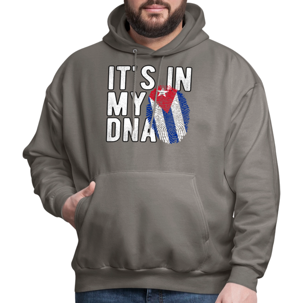 Cuban DNA Hoodie – Fingerprint Flag Design - asphalt gray