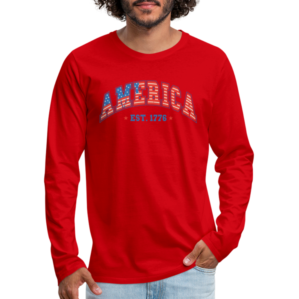 American 1776 Men's Premium Long Sleeve T-Shirt - red