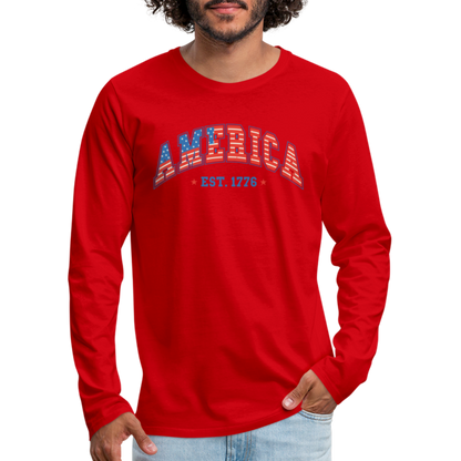 American 1776 Men's Premium Long Sleeve T-Shirt - red