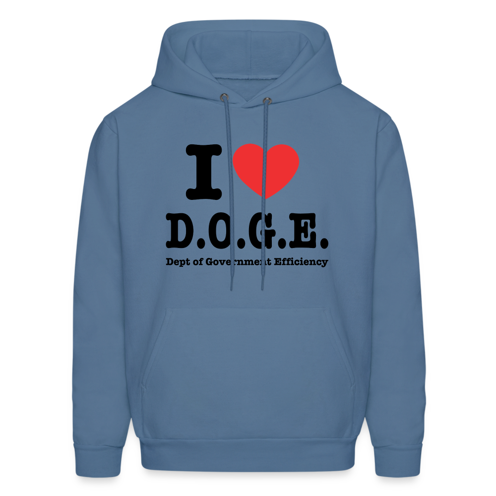 I Heart DOGE (Dept of Government Efficiency) Hoodie - denim blue