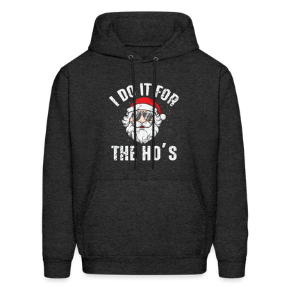 I Do It for the Ho's (Christmas) Funny Santa Hoodie - charcoal grey