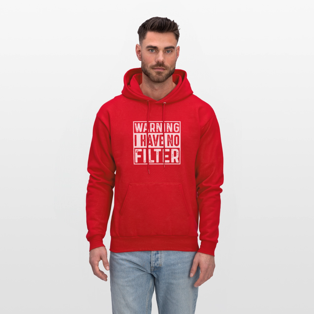 Warning I Have No Filter Hoodie - red