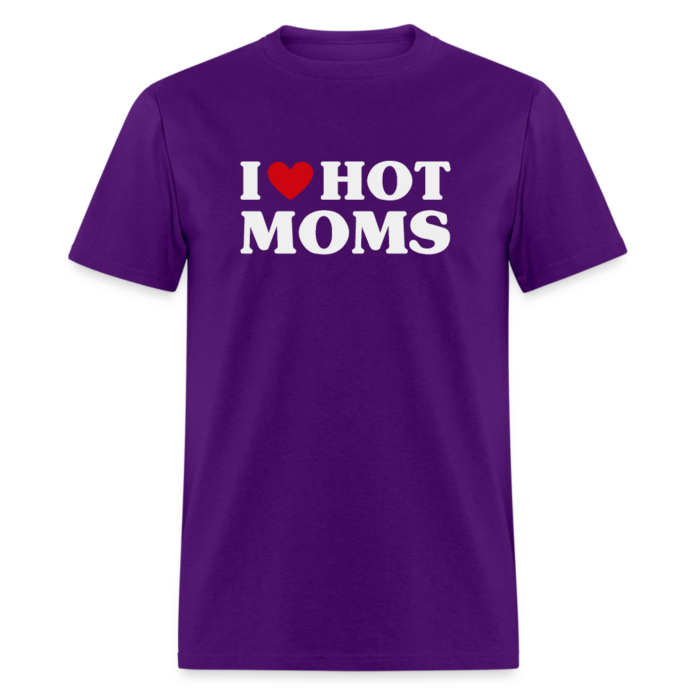 I Heart Hot Moms (Funny I Love Hot Moms) T-Shirt - purple